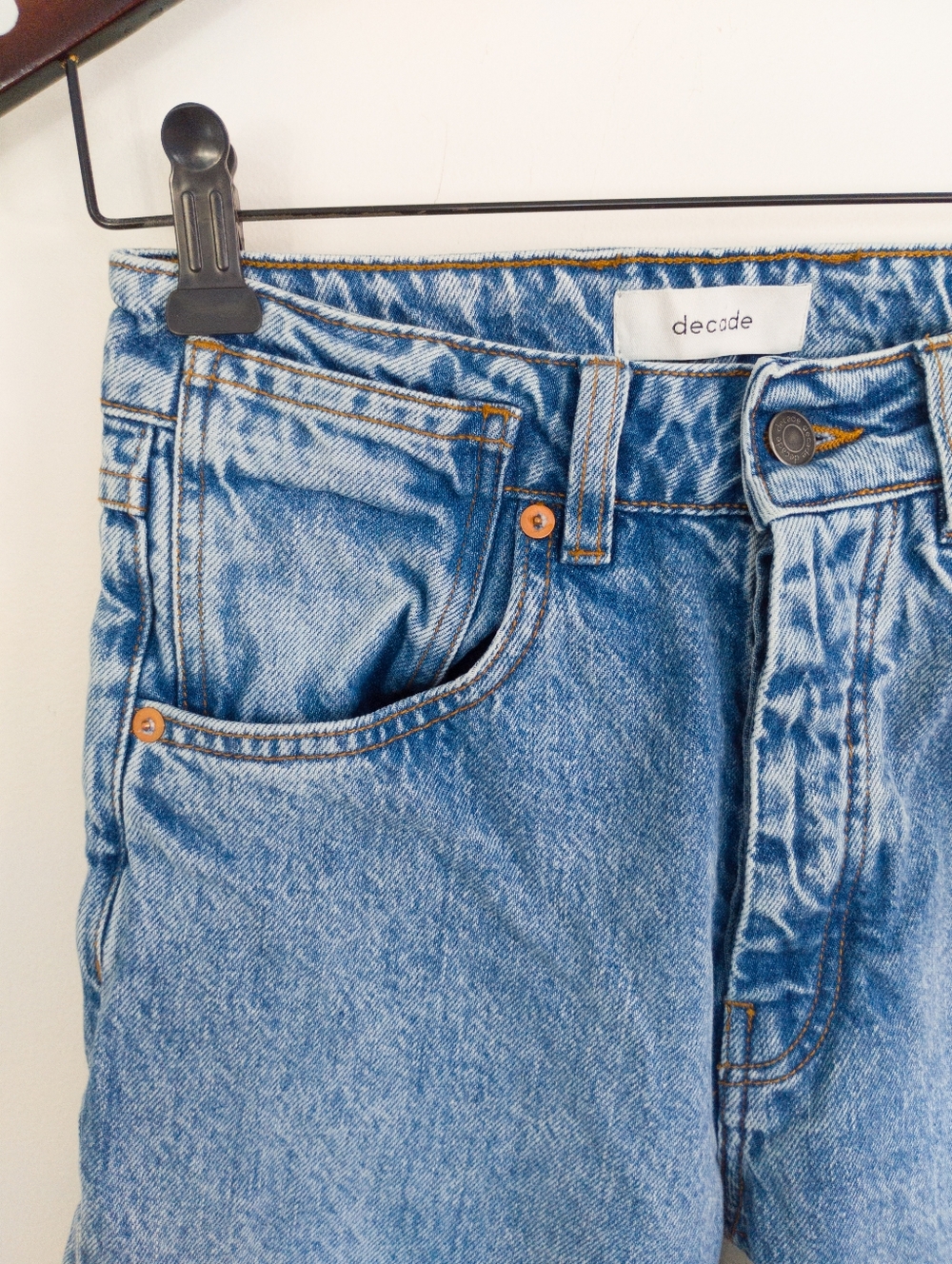 Decade Studio Alex Slim Tapered Non Stretch Denim Jeans 27 Raw Hem Cropped - Picture 3 of 11